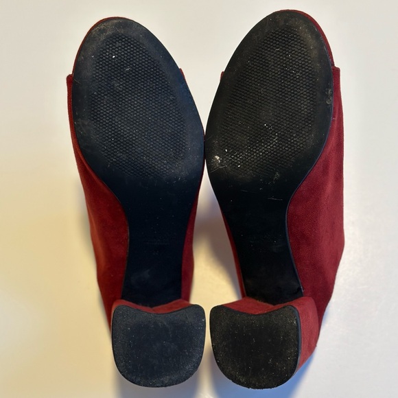 Zara Suede Mule Peep Toe Block Heels - Picture 5 of 6